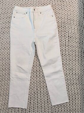 Madewell High-Rise White Straight Jeans
